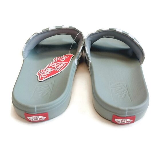 VANS Mens Size 8 La Costa Slide On Sandal Shower Slide Gray Green Checkerboard - Picture 6 of 8